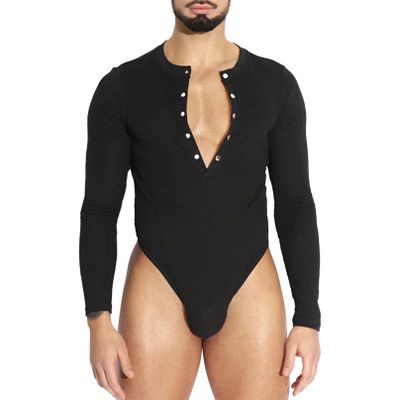 YiZYiF Men's Long Sleeve Ballroom Latin Salsa Dance Shirt Bodysuit Tuxedo Leotard 2# Black A XX-Large