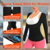 DYUAI Sauna Shirt for Women Sauna Suit for Women Waist Trainer Sauna Vest Zipper Workout Sweat Suit Long Sleeve Body Shaper(WBH6013-01-M) view 3