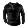 xoxingysm Mens Casual Button Long Sleeve Henley Shirts USA Flag Patriotic Tactical Military Army Training Shirts for Men Stylish Warm Athletic Hiking Tops view 1