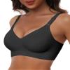 HORISUN Womens Bras Wirefree Push Up Full Coverage Seamless Plus Size Bra(Black 4XL) view 1