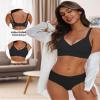 HORISUN Womens Bras Wirefree Push Up Full Coverage Seamless Plus Size Bra(Black 4XL) view 2