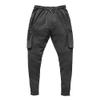 Men's Lightweight Casual Joggers Pants Elastic Waist Drawstring Cargo Sweatpants Multi-Pockets Athletic Trousers (Black,X-Large) view 1