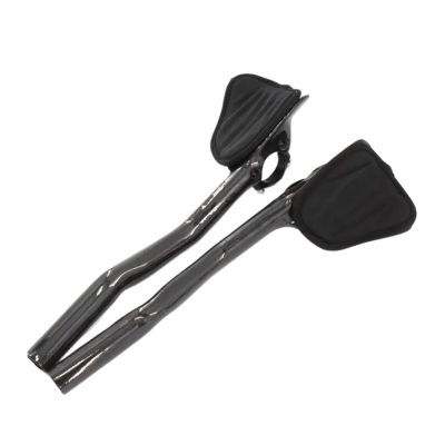 OUZINE TT Hand Rest Handle Extension Bar Handlebar Road Bike Triathlon Time Trial 3K UD 12K Full Carbon Fibre Bicycle Extended TT Style Rest Handlebar Carbon bar lightest(Gloss 3K)