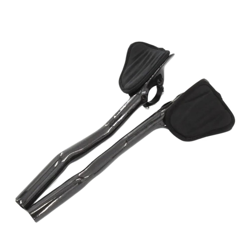 OUZINE TT Hand Rest Handle Extension Bar Handlebar Road Bike Triathlon Time Trial 3K UD 12K Full Carbon Fibre Bicycle Extended TT Style Rest Handlebar Carbon bar lightest(Gloss 3K)