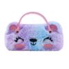 BOLLEY JOSS Girls Kids Eyeglass Case with Handle Cute Unicorn Sunglasses Case Holder Tie Dye Fluffy Plush Faux Fur Hard Shell view 1