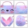 BOLLEY JOSS Girls Kids Eyeglass Case with Handle Cute Unicorn Sunglasses Case Holder Tie Dye Fluffy Plush Faux Fur Hard Shell view 4