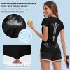 MEETWEE Women Rash Guard Short Sleeve T-Shirts Quick Dry Swim Shirt UPF 50+ UV Sun Protection Lightweight Workout Swim Top Black view 2