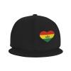 Joisbs Bolivia Flag Classic Unisex Sun Hat with Flat Brim - Adjustable and Stylish for Outdoor Adventures! Black view 4