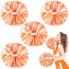 4Pcs Upgraded 12inch Metallic Cheerleading Pom Poms, HOLENGS Cheerleader Pompoms Cheer Poms for Kids Adults, Cheering Squad Pompoms for School Sports Games Dance Party (Orange and White) view 1