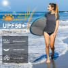 MEETWEE Women Rash Guard Short Sleeve T-Shirts Quick Dry Swim Shirt UPF 50+ UV Sun Protection Lightweight Workout Swim Top Gray view 4