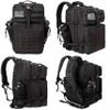 LHI Military Tactical Backpack for Men and Women 45L Army 3 Days Assault Pack Bag Large Rucksack with Molle System - Black With Red Line view 2