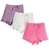 SOBOWO Baby Girl White Shorts Toddler Girl Shorts Ribbed 3 Pack Baby Girls Solid Soft Elastic Waist Casual Playing Summer Short Pants(Rose/Purple/White, 9-12 Months) view 1
