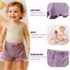 SOBOWO Baby Girl White Shorts Toddler Girl Shorts Ribbed 3 Pack Baby Girls Solid Soft Elastic Waist Casual Playing Summer Short Pants(Rose/Purple/White, 9-12 Months) view 2