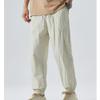 Maiyifu-GJ Men's Linen Cotton Joggers Pants Casual Lightweight Elastic Waist Sweatpants Running Workout Athletic Trousers (Apricot,XX-Large) view 3