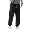Maiyifu-GJ Men's Linen Cotton Joggers Pants Casual Lightweight Elastic Waist Sweatpants Running Workout Athletic Trousers (Black,Large)