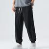 Maiyifu-GJ Men's Linen Cotton Joggers Pants Casual Lightweight Elastic Waist Sweatpants Running Workout Athletic Trousers (Black,Large) view 3