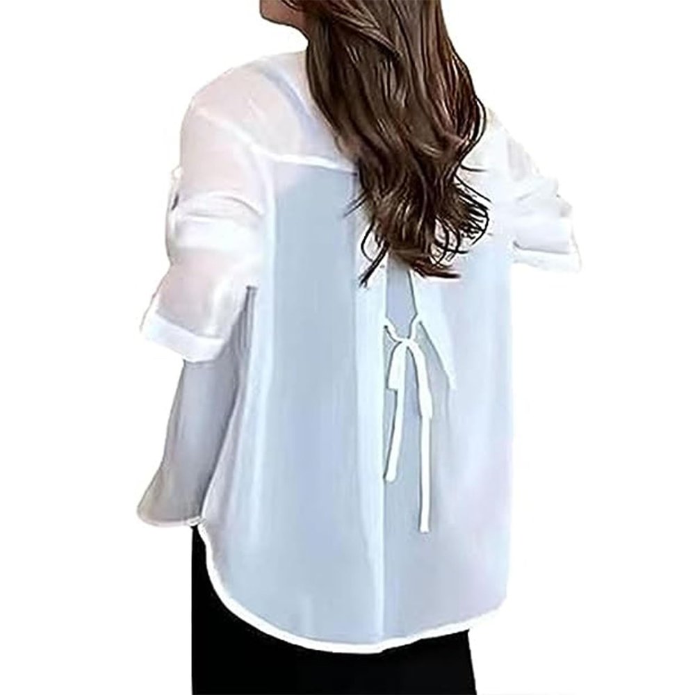 MASKSUN Summer Sunscreen Chiffon Shirt, Women's Long Sleeve Sunscreen Shirt, Lightweight Sunscreen UV Blocking Shirts (White,Small)