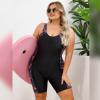 IMEKIS Plus Size Rash Guard for Women: Bathing Suit Modest One Piece Rashguard Swimsuit Boyleg Unitard UV Protection Swimwear Surfing Athletic Wetsuit Swim Body Suits Pink Firework 14 view 4