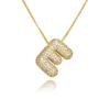 18K Bubble Letter Necklace Gold for Women, Chunky Gold Necklace Rhinestone Initial Necklaces as Christmas Birthday Gifts Charm Puff Name Pendant Alphabet Necklaces Non Tarnish Gold Plated Jewelry view 1