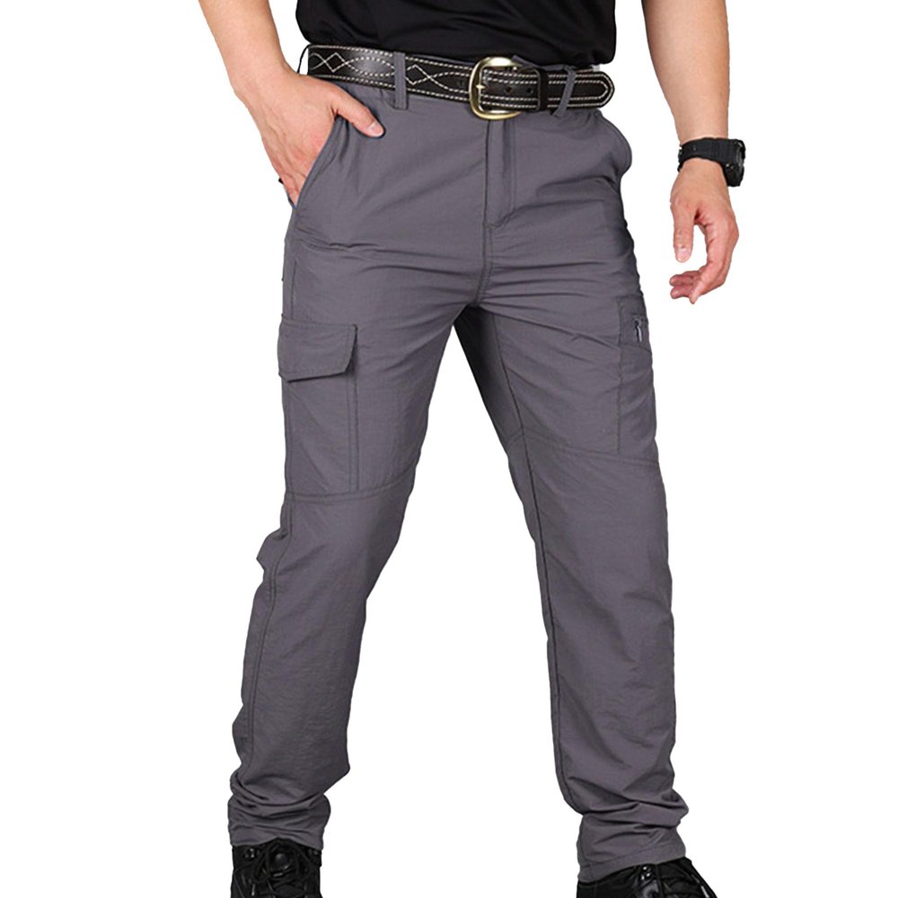 Mens Water Resistant Outdoor Tactical Pants Lightweight Cotton Work Hiking Pants Military Combat Cargo Trousers (Grey1,3X-Large)