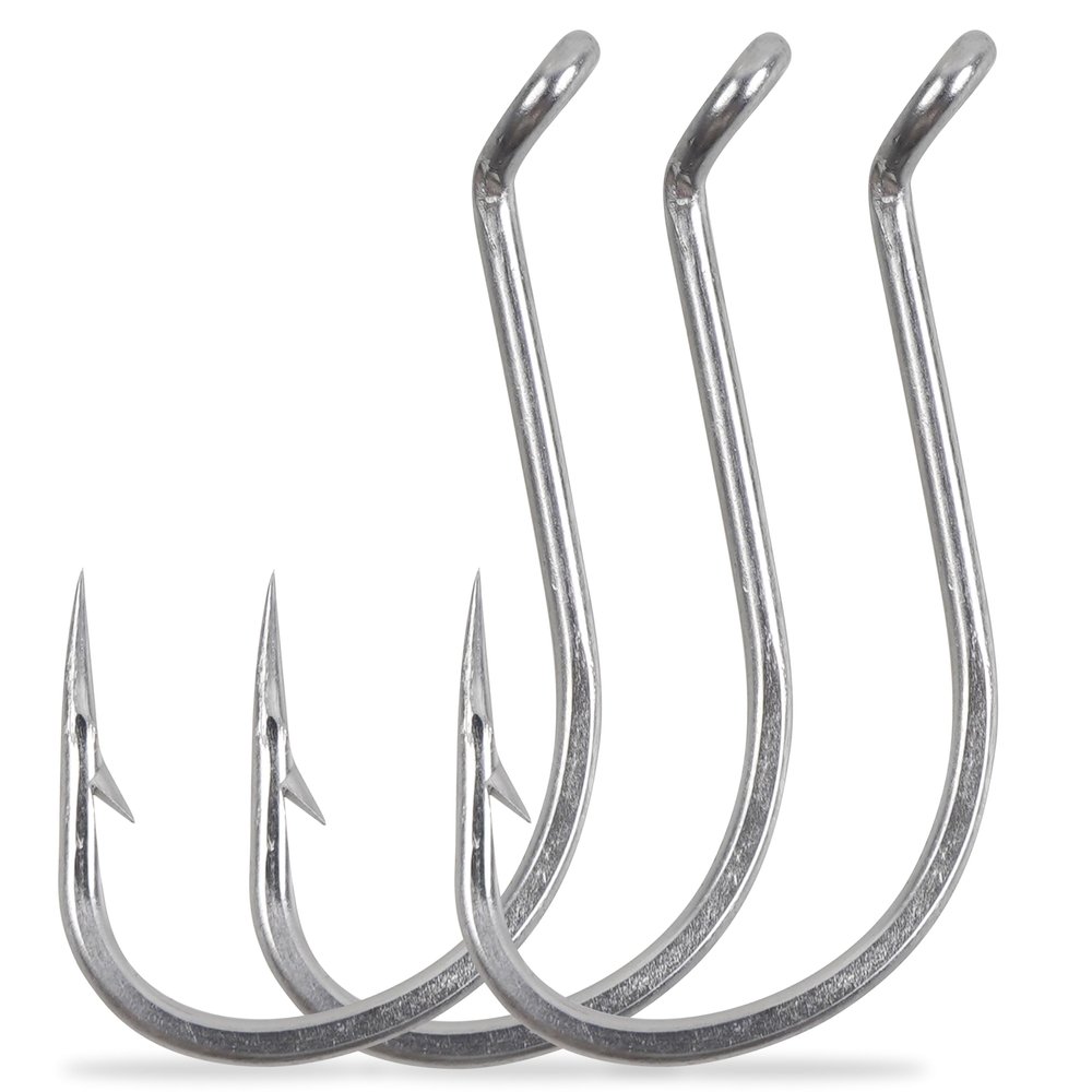 Octopus Beak Hooks, 60pcs Saltwater Circle Hooks Beak Offset Fishing Hooks Stainless Steel Fishing Jig Hooks Fishhook for Saltwater Freshwater 1/0-10/0