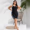 IMEKIS Plus Size Rash Guard for Women: Bathing Suit Modest One Piece Rashguard Swimsuit Boyleg Unitard UV Protection Swimwear Surfing Athletic Wetsuit Swim Body Suits Blue Floral 14 view 2