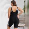 IMEKIS Plus Size Rash Guard for Women: Bathing Suit Modest One Piece Rashguard Swimsuit Boyleg Unitard UV Protection Swimwear Surfing Athletic Wetsuit Swim Body Suits Blue Floral 14 view 3
