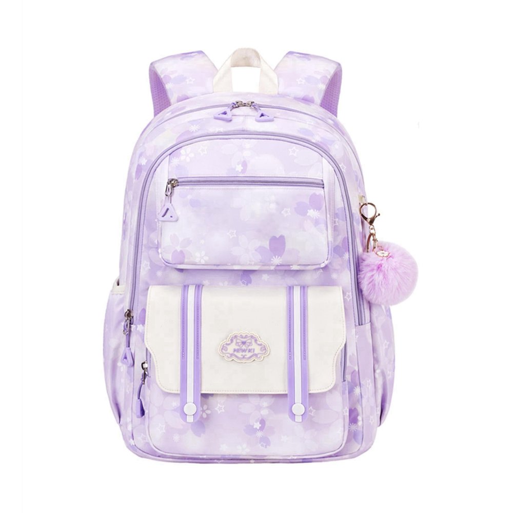 Armbq Girls Backpack, Cute School Backpack for Teen Girls, Elementary Bookbag with Multi Pockets (Purple)