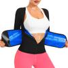 DYUAI Sauna Shirt for Women Sauna Suit for Women Waist Trainer Sauna Vest Zipper Workout Sweat Suit Long Sleeve Body Shaper(WBH6013-01-S) view 1
