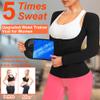 DYUAI Sauna Shirt for Women Sauna Suit for Women Waist Trainer Sauna Vest Zipper Workout Sweat Suit Long Sleeve Body Shaper(WBH6013-01-S) view 2