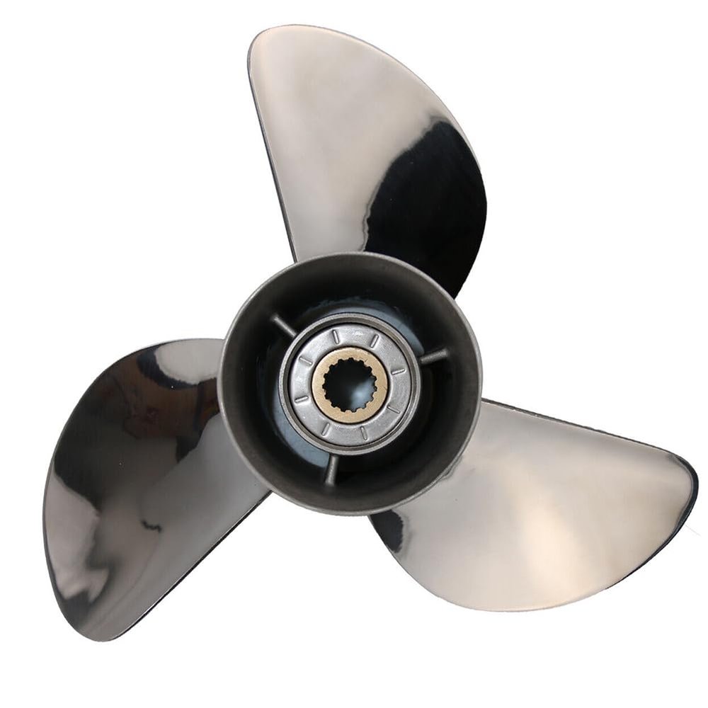 13 1/4x17-K Boat Propeller for Yamaha Engine 60HP 70HP 75HP 80HP 85HP 90HP 115HP 130HP Stainless Steel/Aluminum Outboard Propeller 15 Tooth (Stainless)