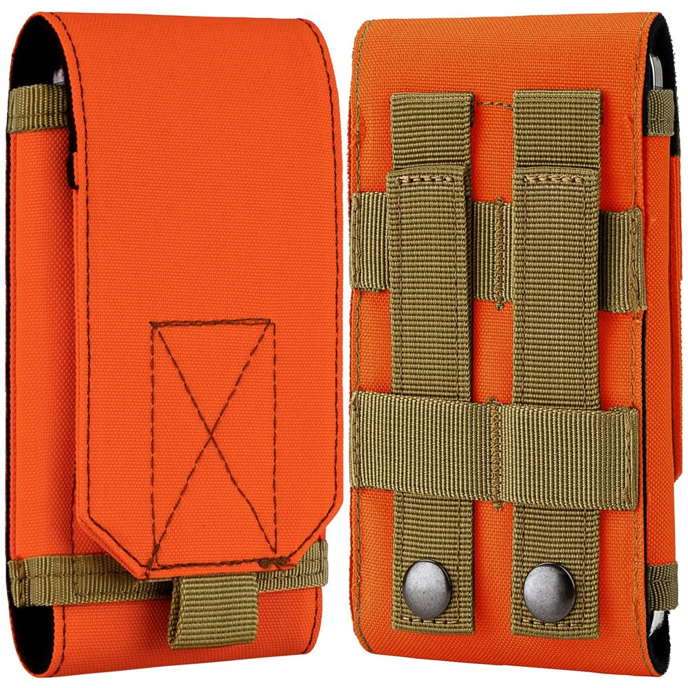 IronSeals Tactical Molle Phone Holster Pouch, Universal Belt Waist Bag for iPhone 17 Pro Max/17 Pro/17/16 Pro Max/15 Pro Max/14 Pro Max/13/12, Samsung S25 Ultra/S24/S23, Size L
