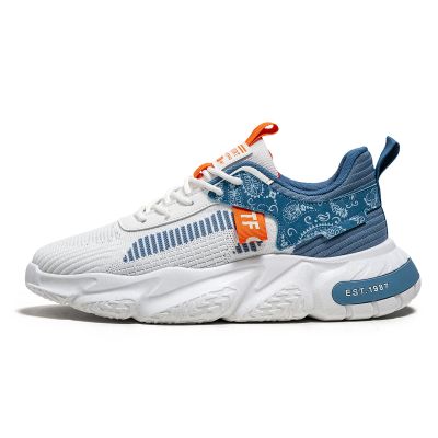 SPWAGYM Mens Running Tennis Walking Shoes Cushioning Mens Sneakers Workout Casual Sports Shoes for Men White Blue Size 8.5