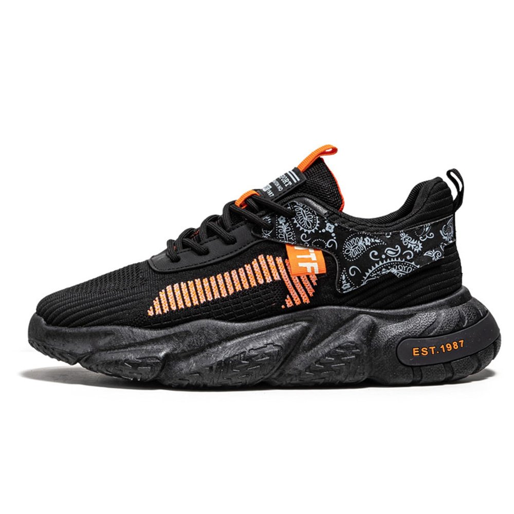 SPWAGYM Mens Running Tennis Walking Shoes Cushioning Mens Sneakers Workout Casual Sports Shoes for Men Black Size 8.5