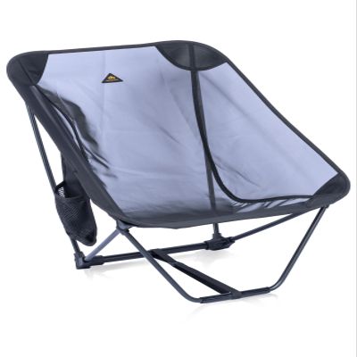 iClimb Low Ultralight Compact Camping Folding Chair with Side Pocket and Carry Bag (Black Mesh)
