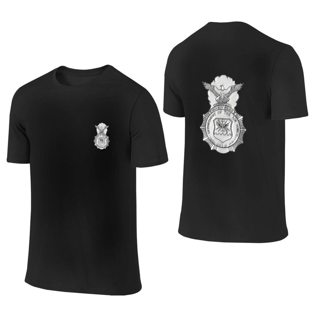WOLEN USAF Security Forces Men's T-Shirt Casual Short Sleeved T-Shirt Black, XX-Large