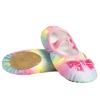 Girls Rainbow Glitter Ballet Shoes Kids Cute Shiny Bowknot Dance Shoes view 1
