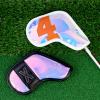 Tyenaza 10PCS Golf Club Head Covers, PU Fabric Surface Stylish Impact Proof Scratch Proof Golf Iron Covers Set for Golf Clubs(Black) view 4