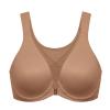 DELIMIRA Women's Front Closure Bras Posture Full Coverage Plus Size Underwire Unlined Back Support Plunge Seamless Bra B-H Cups Gravel Beige 40D view 1