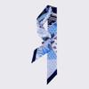 JERLA 100% Mulberry silk Scarf Head Hair Ribbon Handbag Handle wrap Tie Bundle Neckerchief Scarf for women (Feather and poker blue) view 2