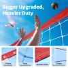 YUXUXU Professional Volleyball Net Outdoor Heavy Duty, All Weather Enhanced, Extended Stainless Steel Cable, Extra Thick Borders, Indoor Outdoor Volleyball Net- 32x3FT, Red Whie and Blue (Net Only) view 4