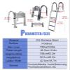Dock Swim Step Ladder Polished Stainless Steel Pontoon Boat Ladder 4 Steps Fold Up, Floating Dock/Skiff/Inboard Boarding Ladders with Handrails, Slip-Proof Tread view 2