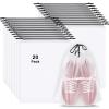 20 Pack Shoe Bags for Travel, 15.7" x 11.8" Clear Travel Shoe Bags for Packing, Large Waterproof Portable Drawstring Travel Shoe Storage Bag Travel Essentials Women for and Men view 1