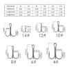Fishing Hooks 120/50pcs High Carbon Steel Treble Fishing Hooks Blank Hard Lure Round Bent Triple Artificial Lure Fishhooks Set with Box Fishing Tool Kit Fishing Supplies (Size : 50pcs Tea Hook) view 2