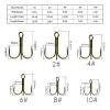 Fishing Hooks 120/50pcs High Carbon Steel Treble Fishing Hooks Blank Hard Lure Round Bent Triple Artificial Lure Fishhooks Set with Box Fishing Tool Kit Fishing Supplies (Size : 50pcs Tea Hook) view 3