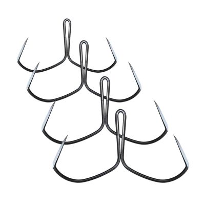 Fishing Hooks 4 Pcs High Carbon Steel Butterfly Hook Grind Nonbarb Black Nickel Strong Anchor Hook Ice Fishing Winter Fishing Tackle Accessorie Fishing Tool Kit Fishing Supplies (Color : A, Size : A