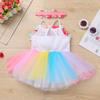 1/2 Birthday Girl Outfit, Infant Half Way to One Party Dress It's My Half Birthday Outfits Girls Princess Tutu Rainbow Tulle Romper Dresses 6 Months Photoshooting Summer Casual Colorful 3-6 Months view 4