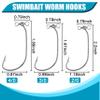 Drop Shot Fishing Hooks, 40pcs in-line Drop Shot Rig Hooks and Swivel Soft Plastic Worm Hooks High Carbon Steel Fishing Hooks for Bass, Perch Fishing Size 2/0, 3/0, 4/0 (3/0-40pcs) view 2