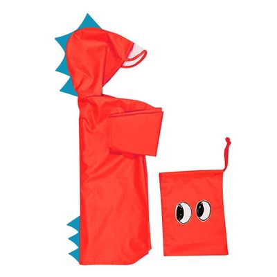 SIQITECHNO Kids Dinosaur Raincoat Hoodie for Boy Girl Windproof Waterproof Children Rain Poncho Cartoon Rain Jacket for 2-5 Years