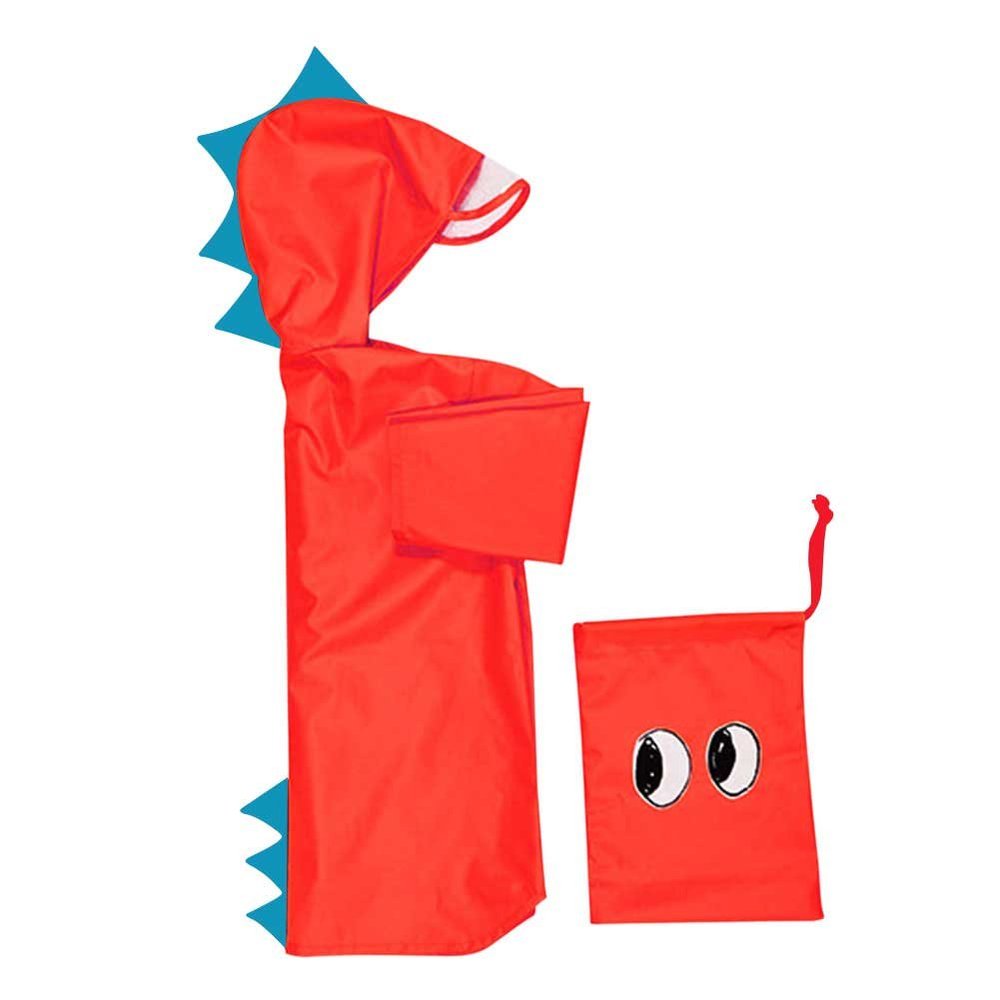 SIQITECHNO Kids Dinosaur Raincoat Hoodie for Boy Girl Windproof Waterproof Children Rain Poncho Cartoon Rain Jacket for 2-5 Years